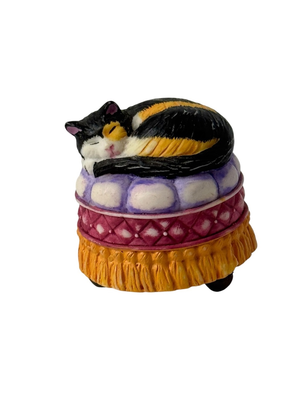Victorian Parlor Kitten Thimbles Mini Small by LENOX Black and Tan Cat